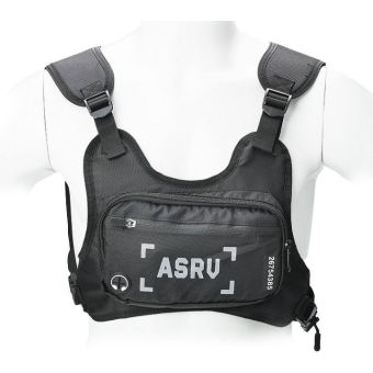 Športová taška na hruď pre mobil/kľúče/doklady, čierna (4,5"-6,5")