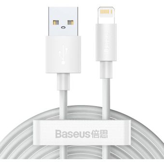 Kábel Baseus Wisdom USB-A/Lightning 8 Pin, 1,5m, 2.4A biely (2ks)