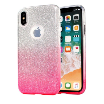 Silikónové puzdro na Samsung Galaxy A12 A125 Shine Bling ružovo-strieborné