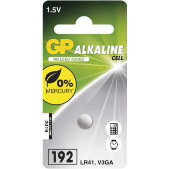 Alkalická gombíková batéria GP LR41 (192F), 1 ks