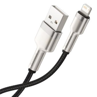 Dátový kábel Baseus Cafule Metal USB - Lightning  2,4A 0,25 m čierny