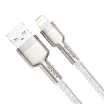 Dátový kábel Baseus Cafule Metal USB - Lightning  2,4A 1,0 m biely