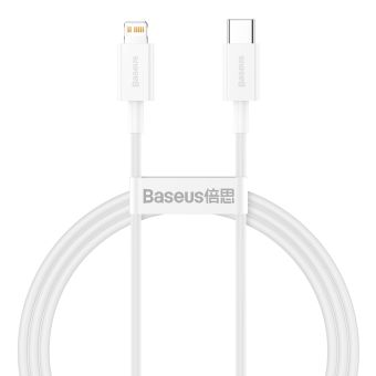 Dátový kábel Baseus Superior PD USB-C - Lightning 1,0 m 20W biely