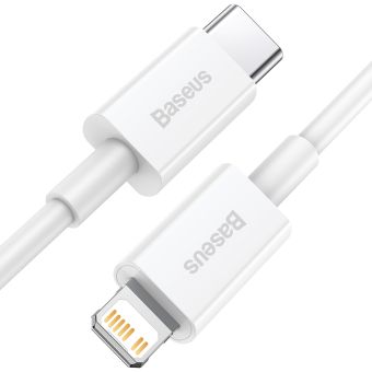 Dátový kábel Baseus Superior PD USB-C - Lightning 1,0 m 20W biely