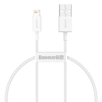 Dátový kábel Baseus Superior USB - Lightning 0,25 m 2,4A biely