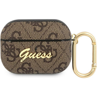 Puzdro Guess na Apple AirPods Pro GUAP4GSMW 4G Script PC/PU hnedé