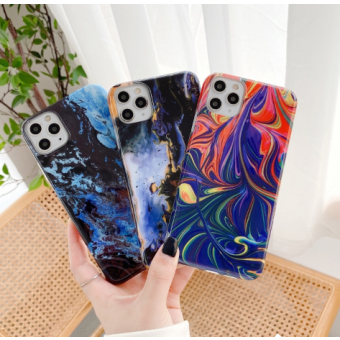 Silikónové puzdro na Apple iPhone 12/12 Pro Marble Abstract červeno modré