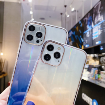 Plastové puzdro na Apple iPhone 12/12 Pro Gradient Aurora zelené 