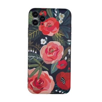 Silikónové puzdro na Apple iPhone 12/12 Pro Červené kvety