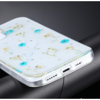 Silikónové puzdro na Apple iPhone 12/12 Pro Flowers zelené 