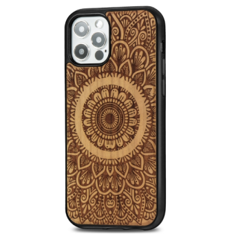 Plastové puzdro na Apple iPhone 12/12 Pro Wood Mandala čerešňové drevo