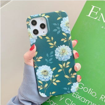 Silikónové puzdro na Apple iPhone 12/12 Pro Retro Flowers zelené