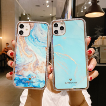 Plastové puzdro na Apple iPhone 12/12 Pro Watercolor svetlo modré