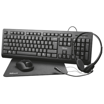 Set TRUST PRIMO 4-IN-1 HOME OFFICE SET CZ/SK čierny