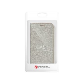 Diárové puzdro na Samsung Galaxy A22 5G Forcell Luna Gold strieborné