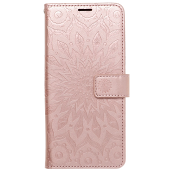 Diárové puzdro na Samsung Galaxy S21 FE 5G Forcell MEZZO mandala ružovo-zlaté