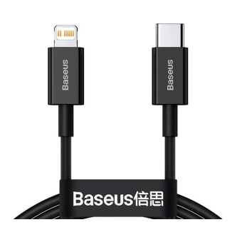 Kábel Baseus Superior CATLYS-A01, USB-C to Lightning, Fast Charge 20W, 1m, čierny