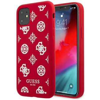 Plastové puzdro Guess na Apple iPhone 12 Pro Max GUHCP12LLSPEWRE Peony Collection červené