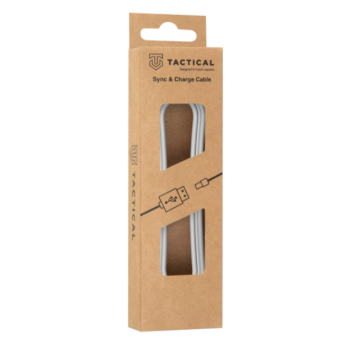 Kábel Tactical Smooth Thread USB-A/Lightning 0.3 m biely