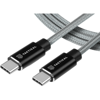Kábel Tactical Fast Rope Aramid 025, USB-C na USB-C 100W 20V/5A, 1m, sivý