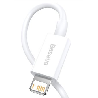 Kábel Baseus Superior CALYS-C02, Lightning USB 2.4A, Fast Charge, 2m, biely