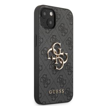 Plastové puzdro Guess na Apple iPhone 13 Pro GUHCP13L4GMGGR 4G Metal Logo sivé