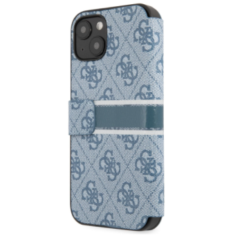 Diárové puzdro Guess na Apple iPhone 13 mini GUBKP13S4GDBL 4G Printed Stripe modré
