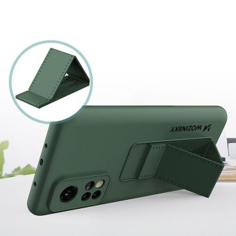 Silikónové puzdro na Xiaomi Redmi Note 9 Kickstand sivé