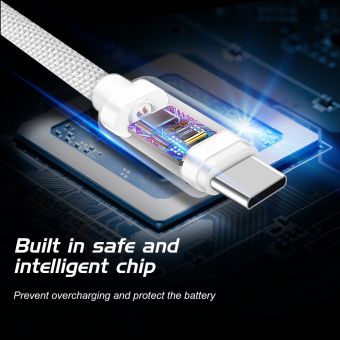 Kábel Swissten USB - USB-C 2.0 m 3.0A  biely