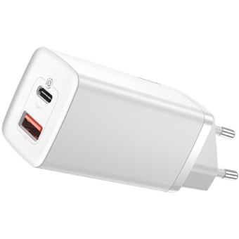 Rýchlonabíjačka Baseus GaN2 Lite CCGAN2L-B02, USB/USB-C, 65 W, biela