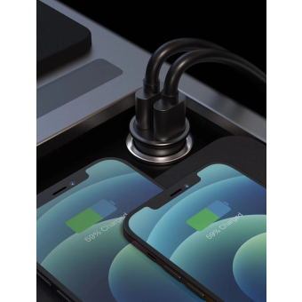 Autonabíjačka Swissten QC 3.0 USB-C 36 W čierna