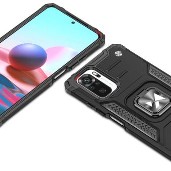 Odolné puzdro na Xiaomi Redmi Note 9 Ring Armor strieborné