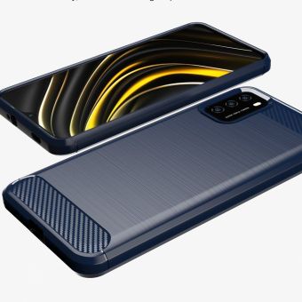Silikónové puzdro na Xiaomi Redmi 9T/Poco M3 Carbon Flexible modré