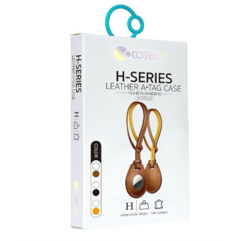 COTECi H Series AirTag Leather Case Brown