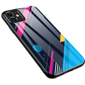 Plastové puzdro na Apple iPhone 11 Color Glass so sklom na a ochranou kamery vzor 4