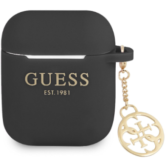 Silikónové puzdro Guess na Apple AirPods 1 / 2 GUA2LSC4EK 4G Charm čierne