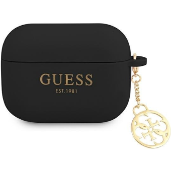 Silikónové puzdro Guess na Apple AirPods Pro GUAPLSC4EK 4G Charm čierne
