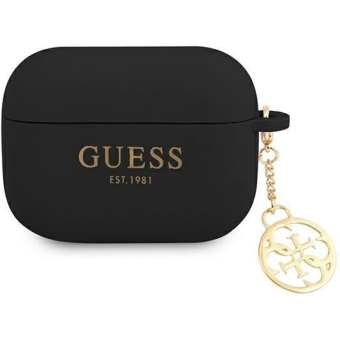 Silikónové puzdro Guess na Apple AirPods 3 GUA3LSC4EK 4G Charm čierne