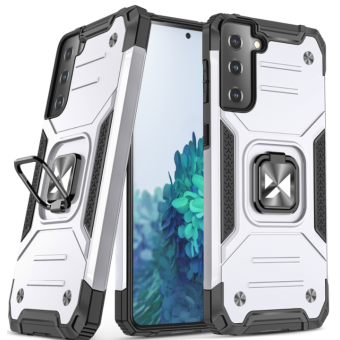 Odolné puzdro na Samsung Galaxy S22 Plus 5G Ring Armor strieborné