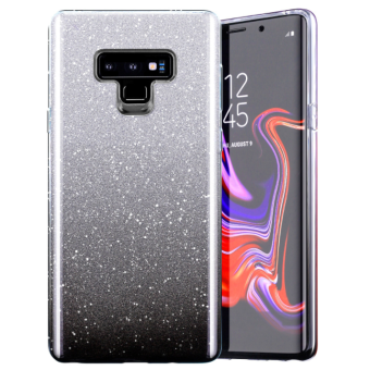 Silikónové puzdro na Samsung Galaxy S22 5G Shine Bling čierno-strieborné