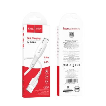 Kábel HOCO Ferry X70, USB na USB-C 3A, 1m, biely