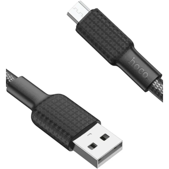 Kábel HOCO Jaeger X69, USB na microUSB 2,4A, 1m, čierno-biely