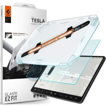Tvrdené sklo na Tesla model Y/model 3 Spigen GLASS.tR EZ FIT