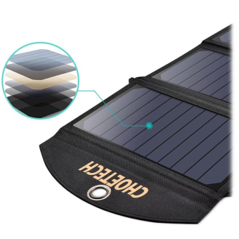 Solárna nabíjačka Choetech SC001 19W 2xUSB 5V/2.4A čierna