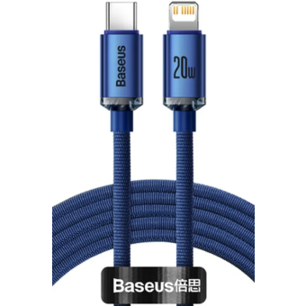 Kábel Baseus Crystal Shine CAJY000303, USB-C na Lightning 8-pin PD 20W, 2m, modrý