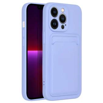 Silikónové puzdro na Apple iPhone 13 Pro Max Forcell Card fialové