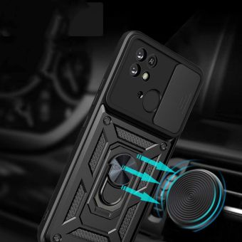 Odolné puzdro na Xiaomi Redmi 10C/Poco C40 Tech-protect Camshield Ring Armor čierne