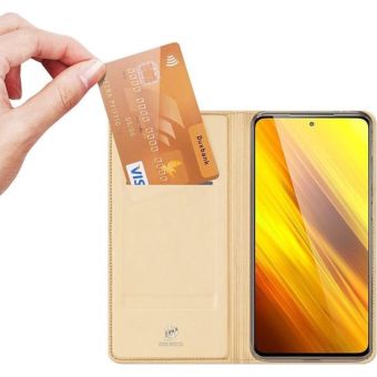 Diárové puzdro na Xiaomi Redmi 10C/Poco C40 Dux Ducis Skin Pro zlaté