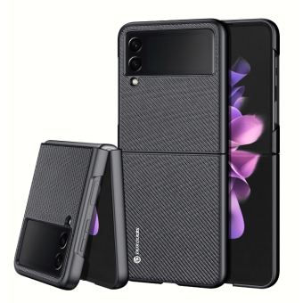 Plastové puzdro na Samsung Z Flip 3 F711 5G Dux Ducis Fino Nylon TPC/TPU čierne 
