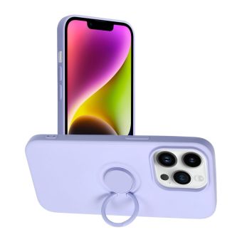 Silikónové puzdro na Apple iPhone 14 Pro Forcell Silicone Ring fialové